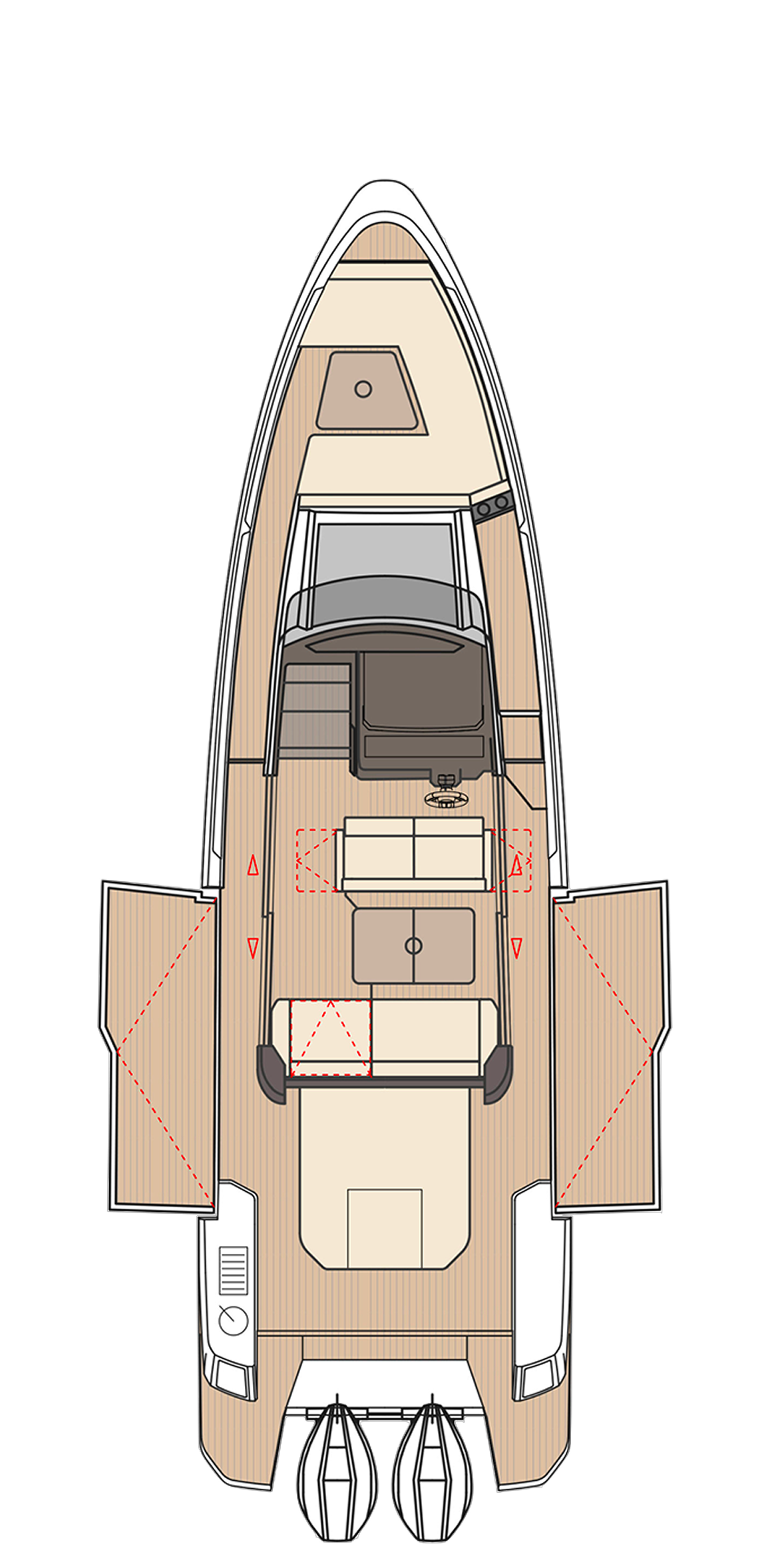 Main deck with opened terrace