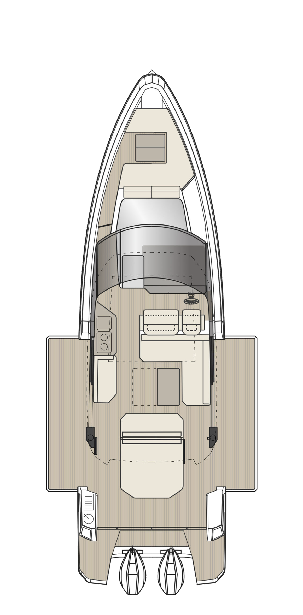 Main deck with opened terrace